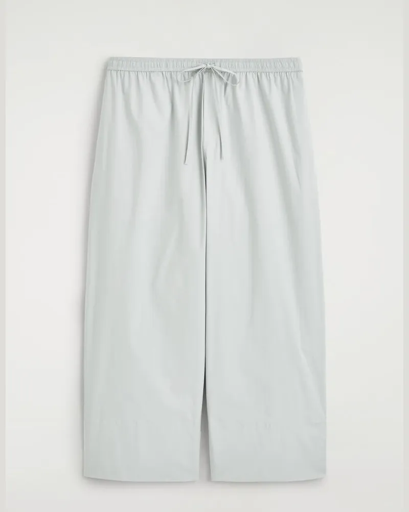 COS Baumwollhose Mit Kordelzugbund Und Geradem Bein Grau