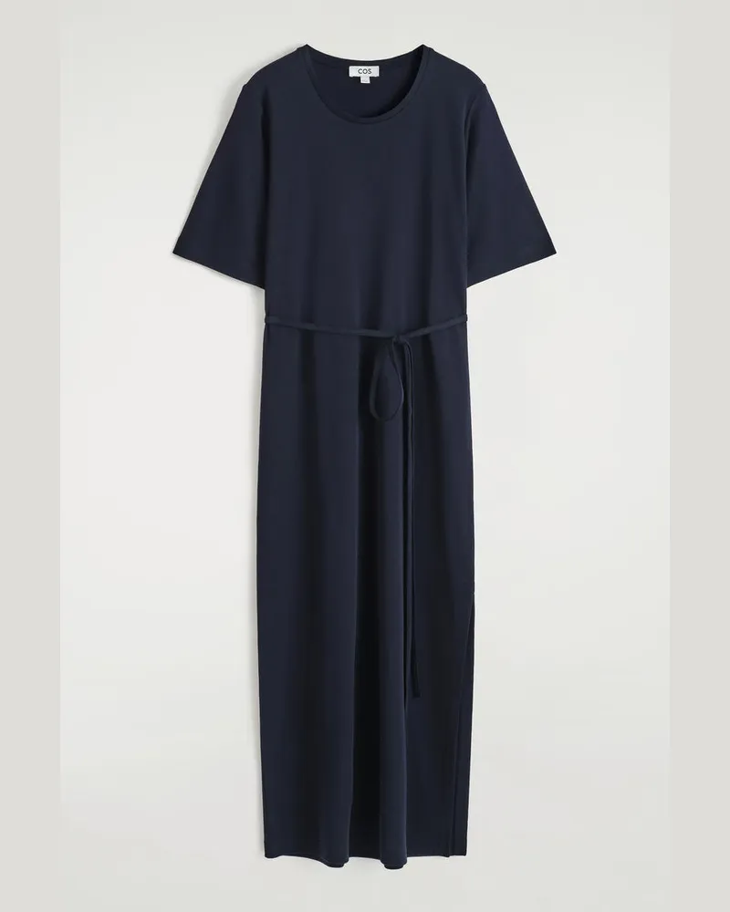 COS T-Shirt-Kleid In Midilänge Mit Gürtel Blau