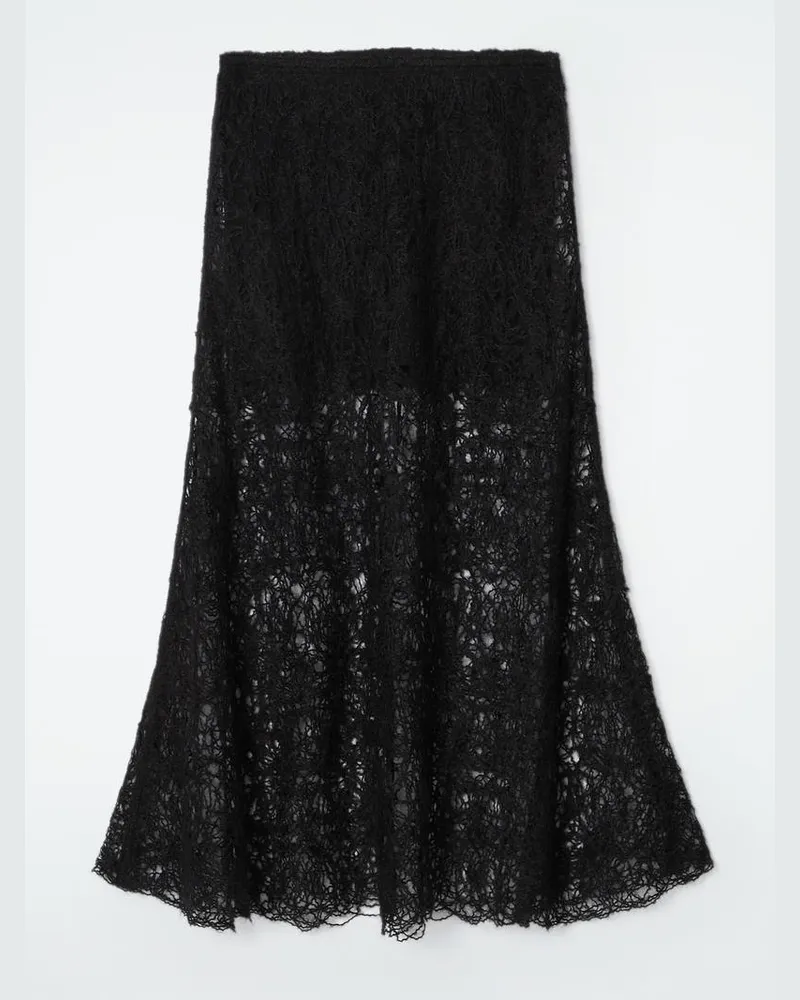 COS Dünner Rock Aus Mohair Mit Stickerei Schwarz