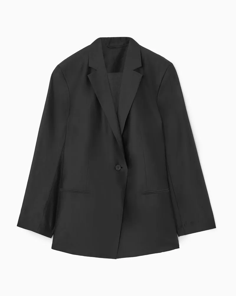 COS Drapierter Blazer Mit Offener Rückenpartie Schwarz