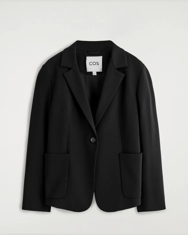COS Schmaler Einreihiger Blazer Schwarz