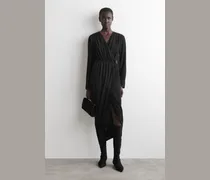 Drapiertes Wickelkleid In Midilänge