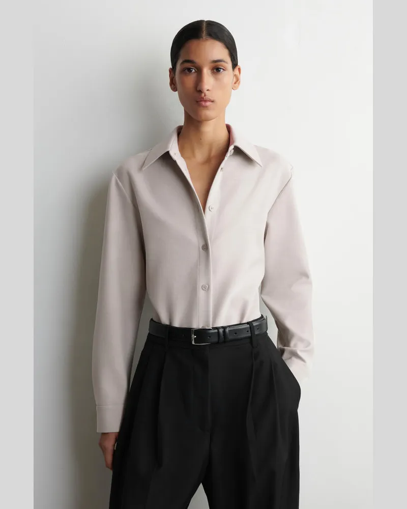 COS Schmales, Skulpturales Hemd Grau