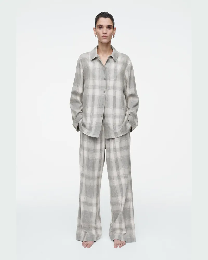 COS Karierte Pyjamahose Aus Flanell Grau