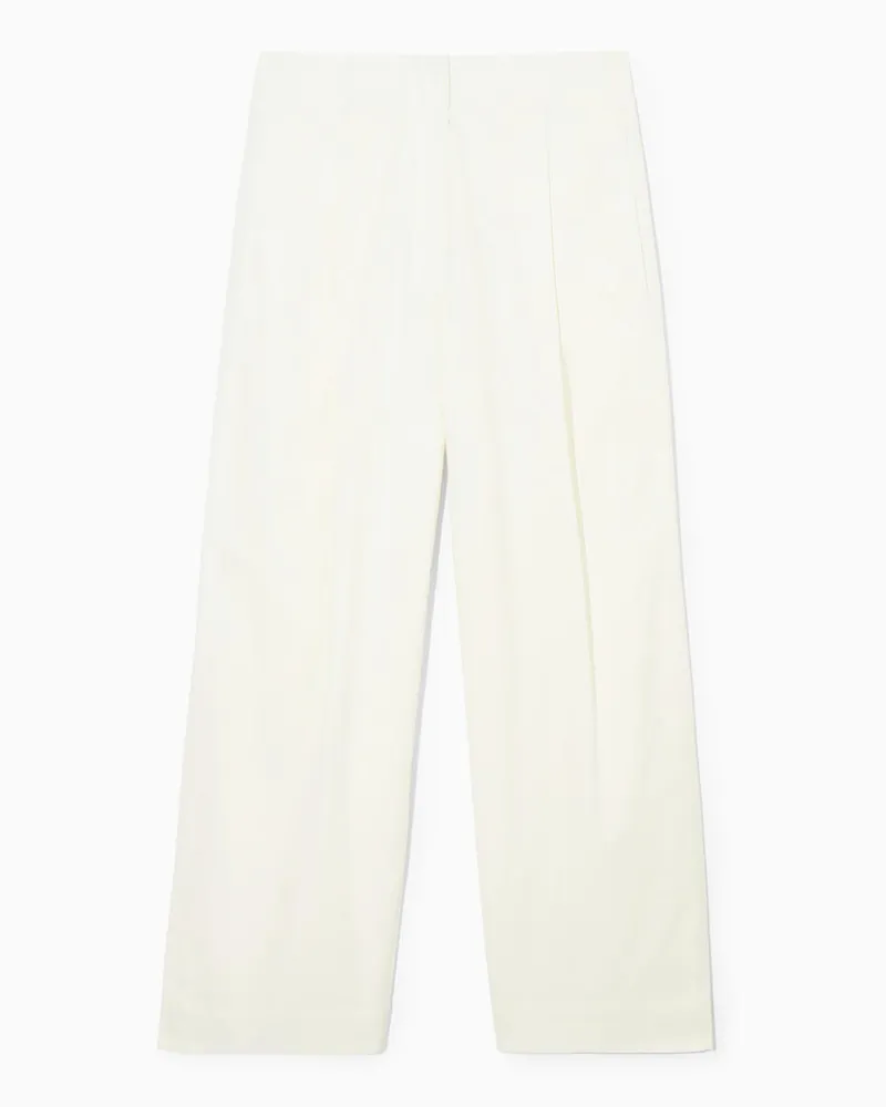 COS Chinohose Aus Twill Mit Falten Und Barrel-Bein Beige