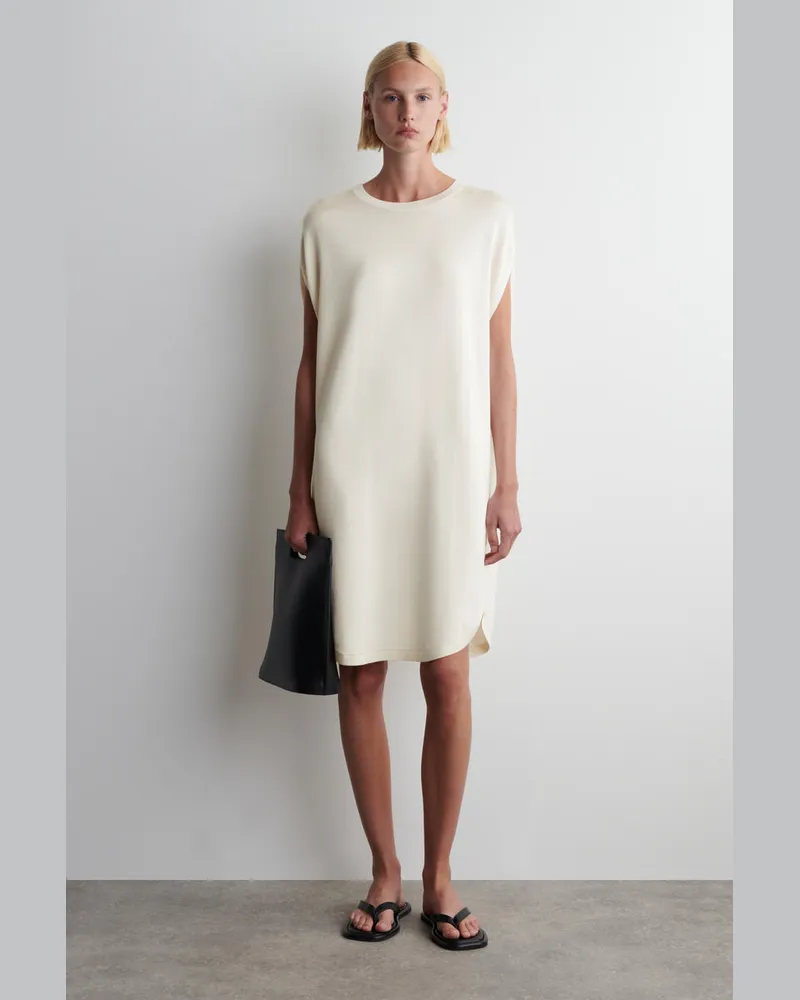 COS Rund Geschnittenes Strickkleid Weiß
