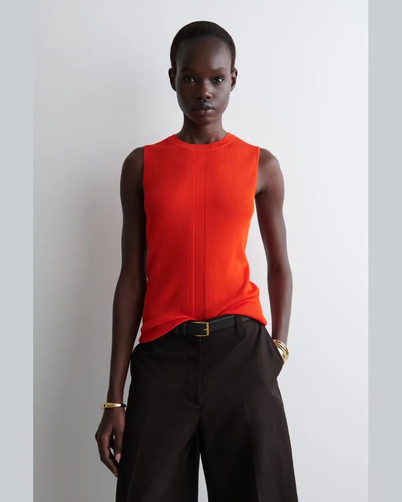 COS Tanktop Aus Rippstrick Orange