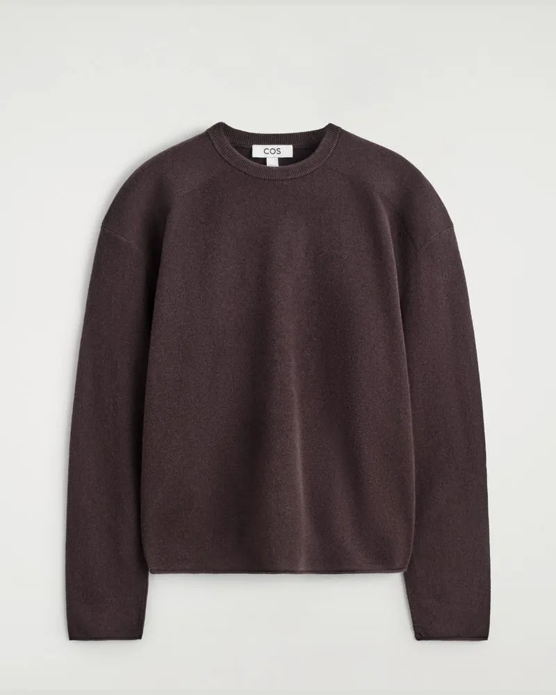 COS Pullover Aus Merinowolle Mit Rundhalsausschnitt Braun