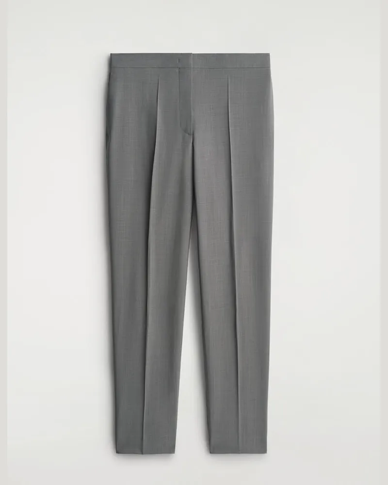 COS Elegante Hose Aus Wolle Mit Geradem Bein Grau