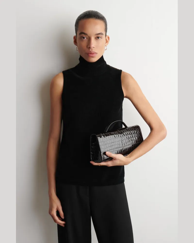 COS Pullunder Aus Chenille Mit Stehkragen Schwarz