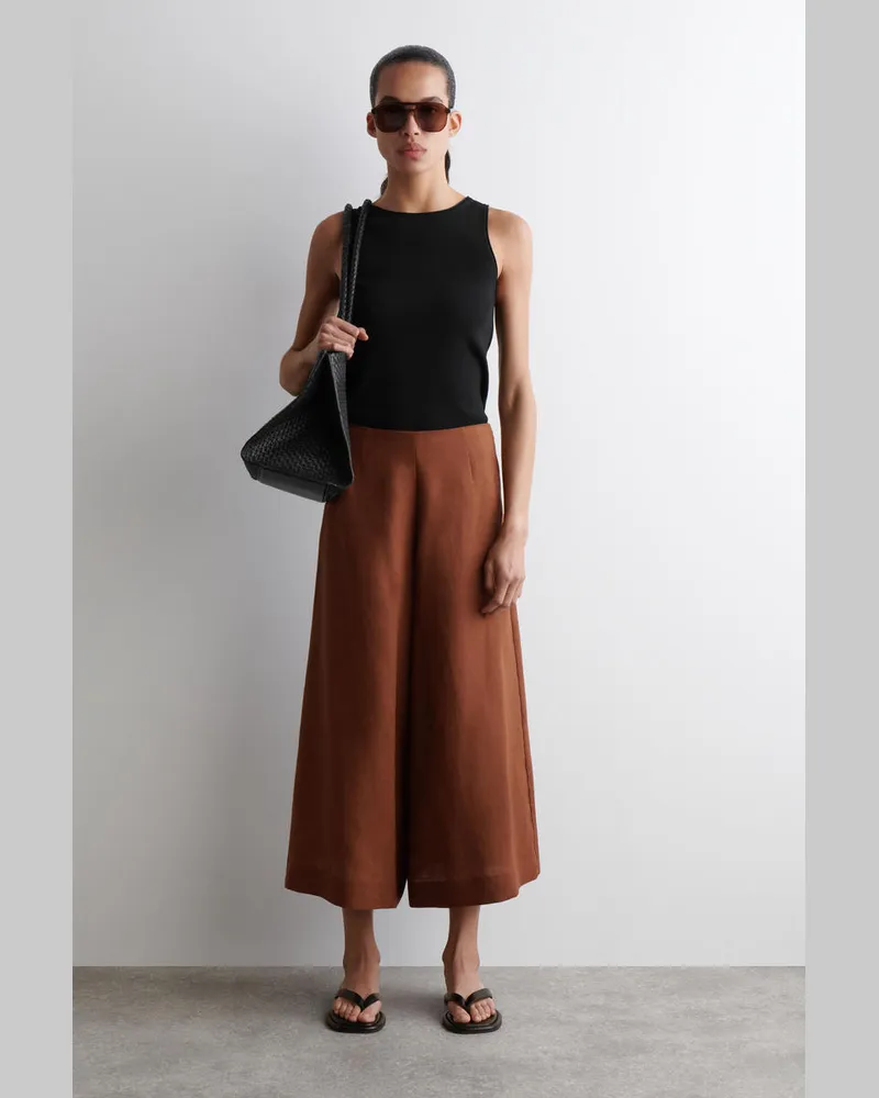 COS Verkürzte Leinenhose Mit Weitem Bein Rot
