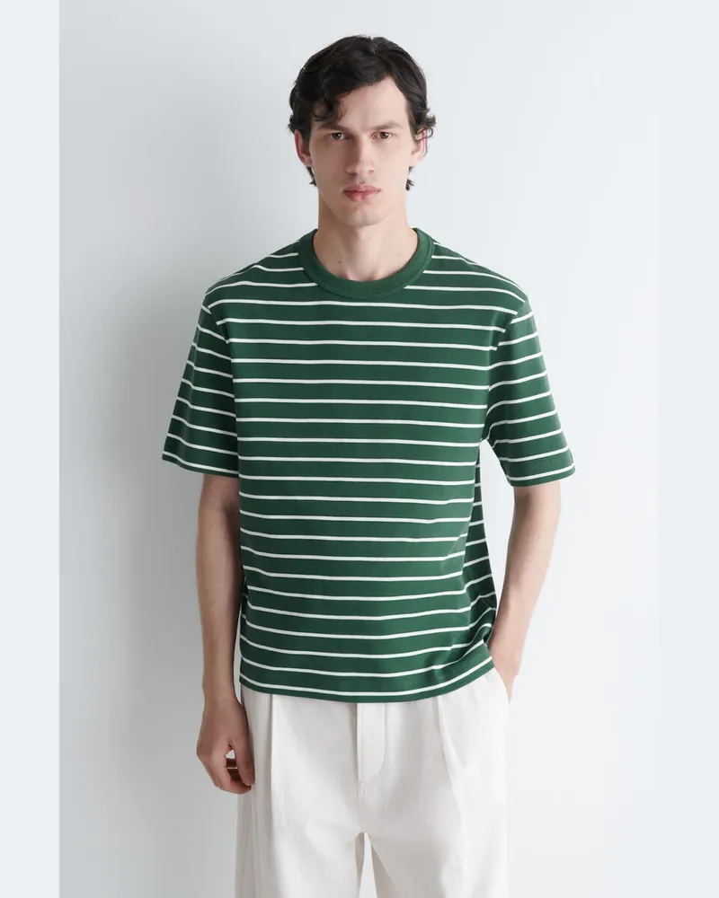 COS T-Shirt Aus Baumwolle Mit Rundhalsausschnitt Grün