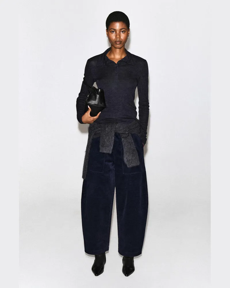 COS Cordhose Mit Kordelzugbund Und Barrel-Bein Blau