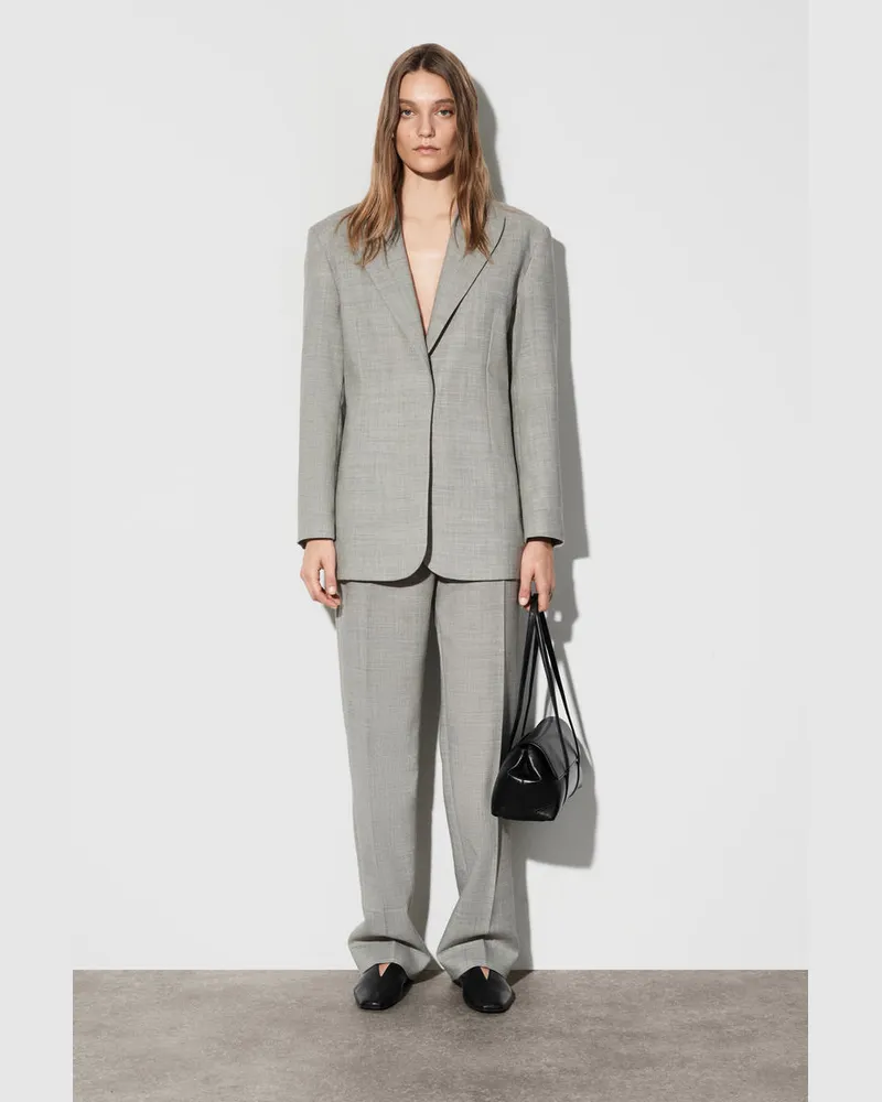 COS Strukturierter Blazer Aus Woll-Mix Beige