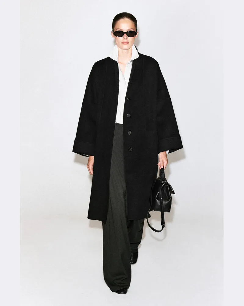COS Oversized-Mantel Aus Doubleface-Wolle Schwarz