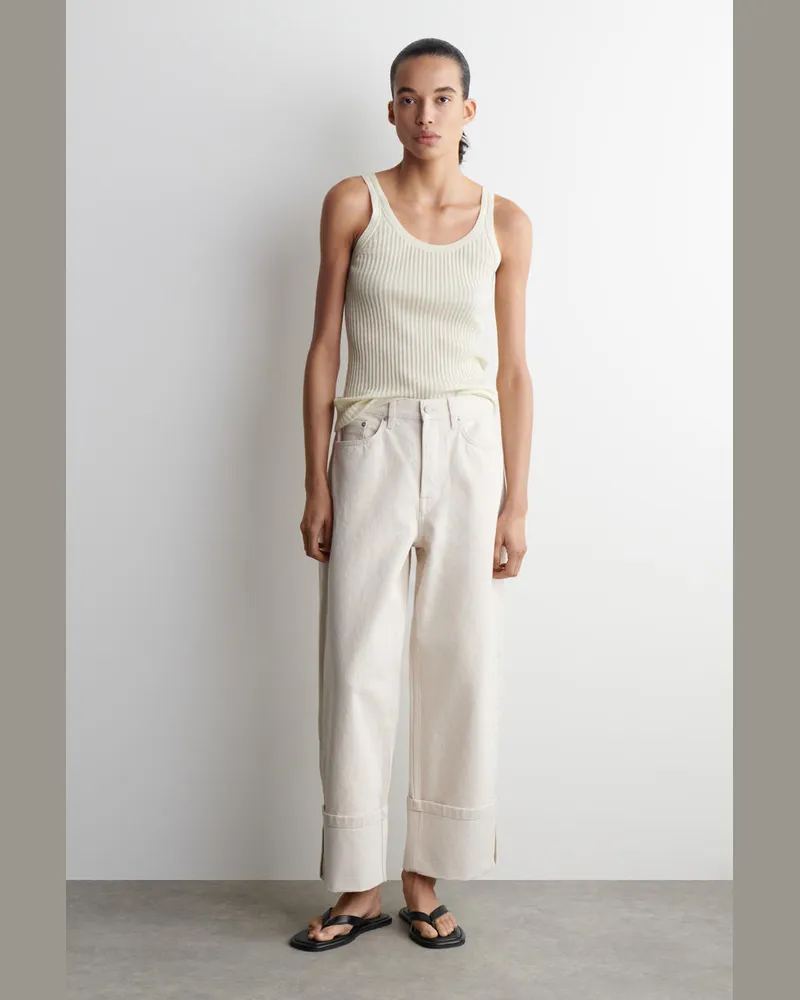 COS Facade Jeans Mit Geradem Bein Und Umschlag Beige