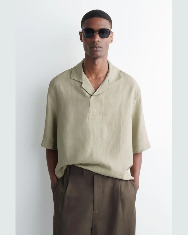 COS Popover-Hemd Aus Leinen Beige