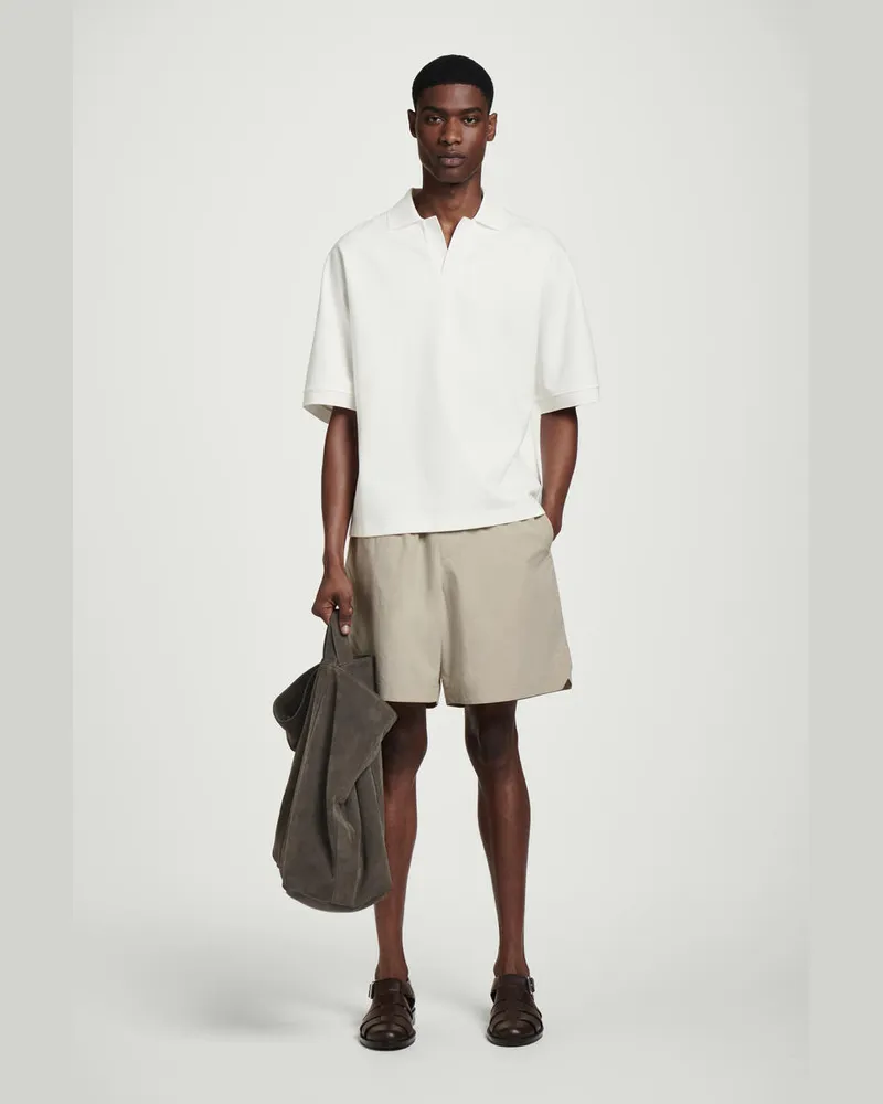 COS Shorts Aus Pima-Baumwolle Mit Elastischem Bund Beige