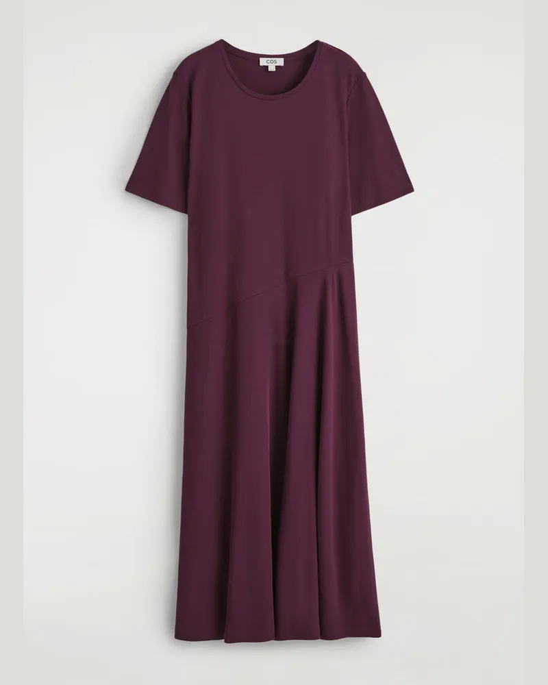 COS Drapiertes Midikleid Aus Baumwolle Rot