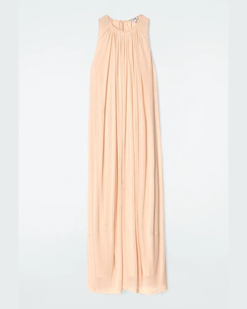 COS Neckholder-Maxikleid Mit Raffungen Orange