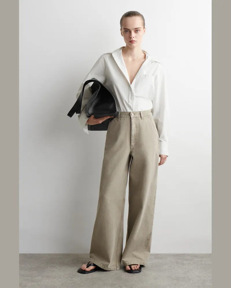 COS Hose Aus Denim Mit Weitem Bein Grau