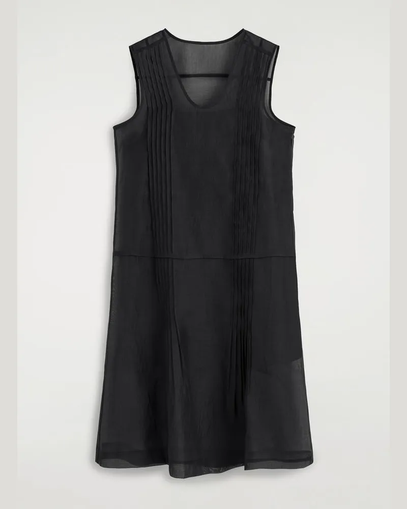 COS Durchscheinendes Kleid Mit Biesen Schwarz