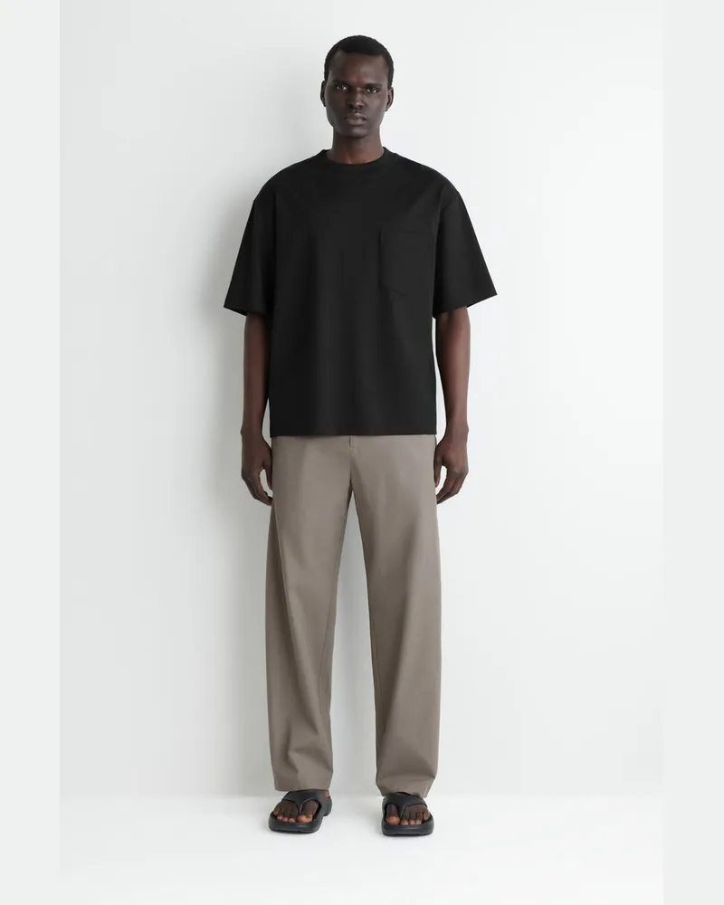 COS Baumwollhose Mit Barrel-Bein Grau