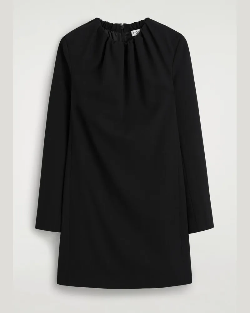 COS Elegantes Minikleid Aus Twill Mit Falten Schwarz