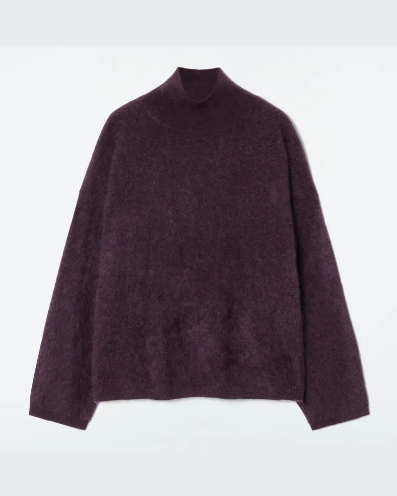 COS Rollkragenpullover Aus Gebürstetem Kaschmir Rot