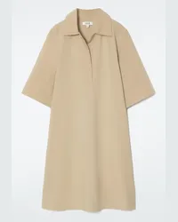 Cos Oversized-Hemdblusenkleid Mit Offenem Kragen Beige