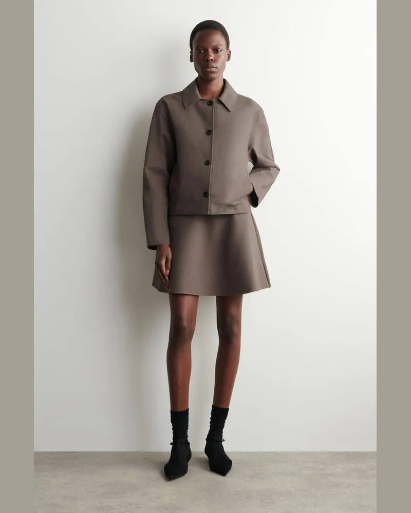 COS Abgerundete Jacke Aus Jersey Braun