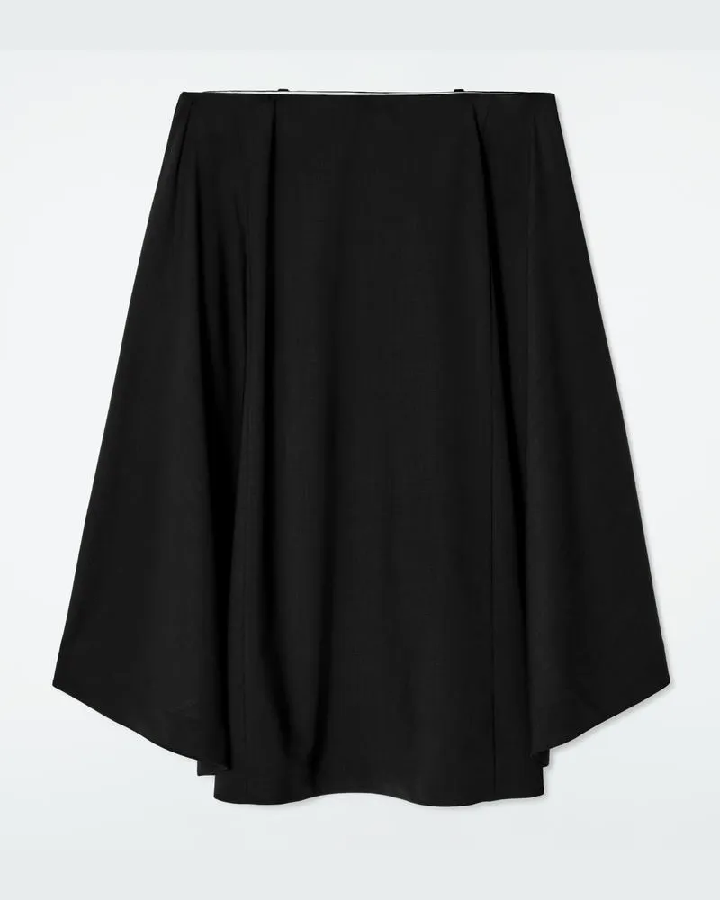 COS Dekonstruierter Rock Aus Wolle Schwarz