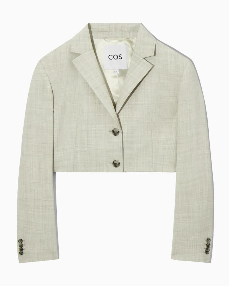 COS Verkürzter Blazer Aus Wolle Mit Normaler Passform Beige