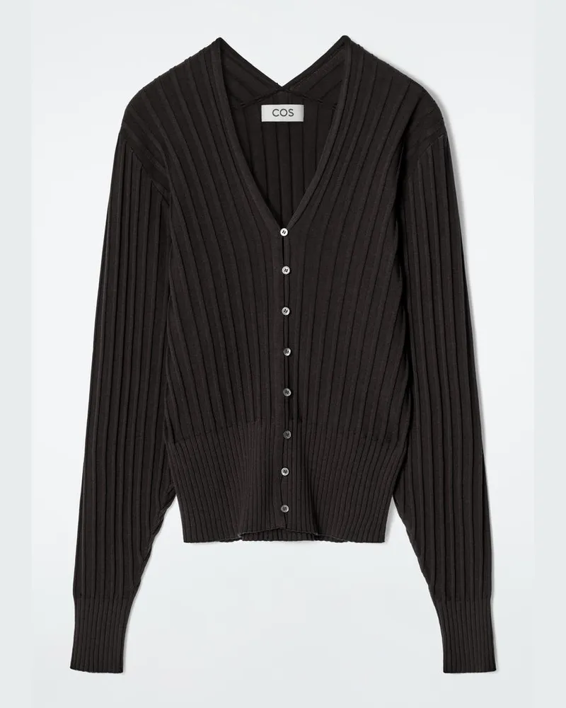 COS Strickjacke Aus Seide Braun