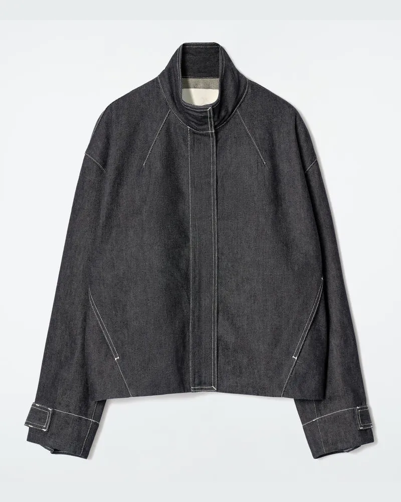 COS Bomberjacke Aus Denim Blau