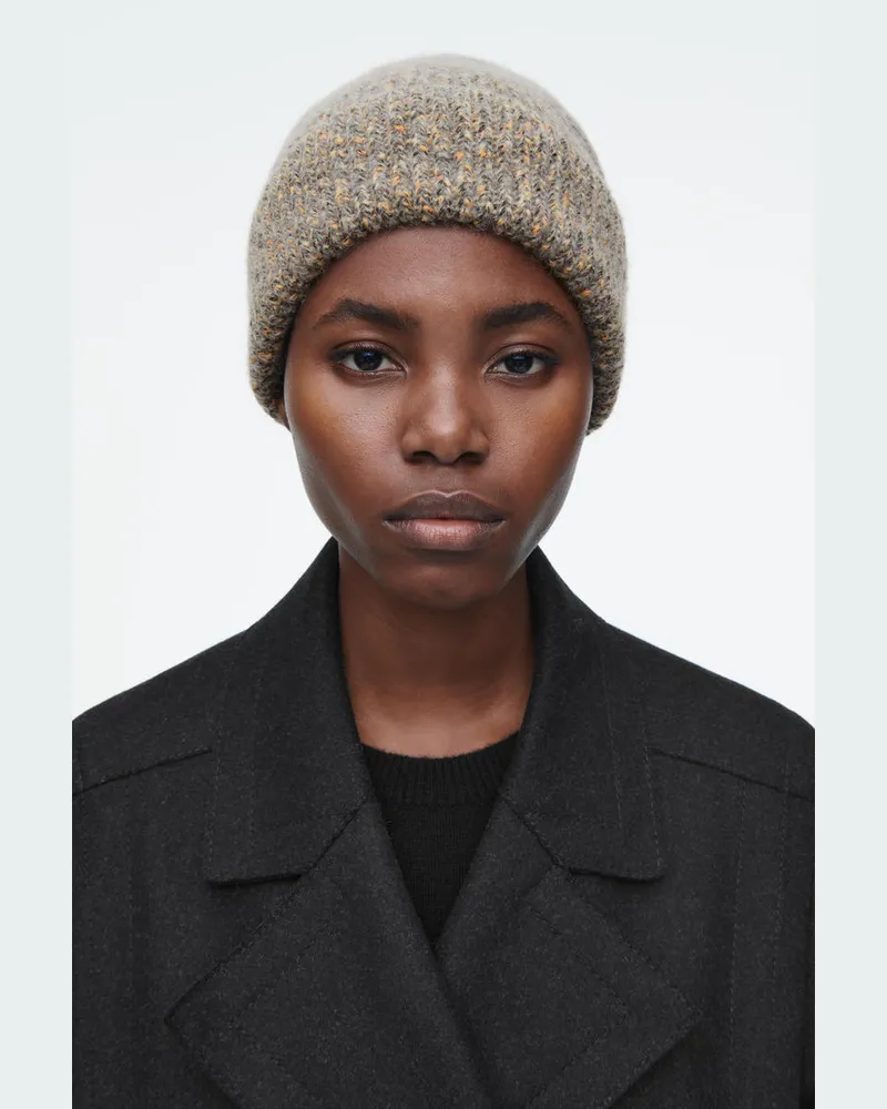COS Melierte Beanie Aus Woll-Mix Beige
