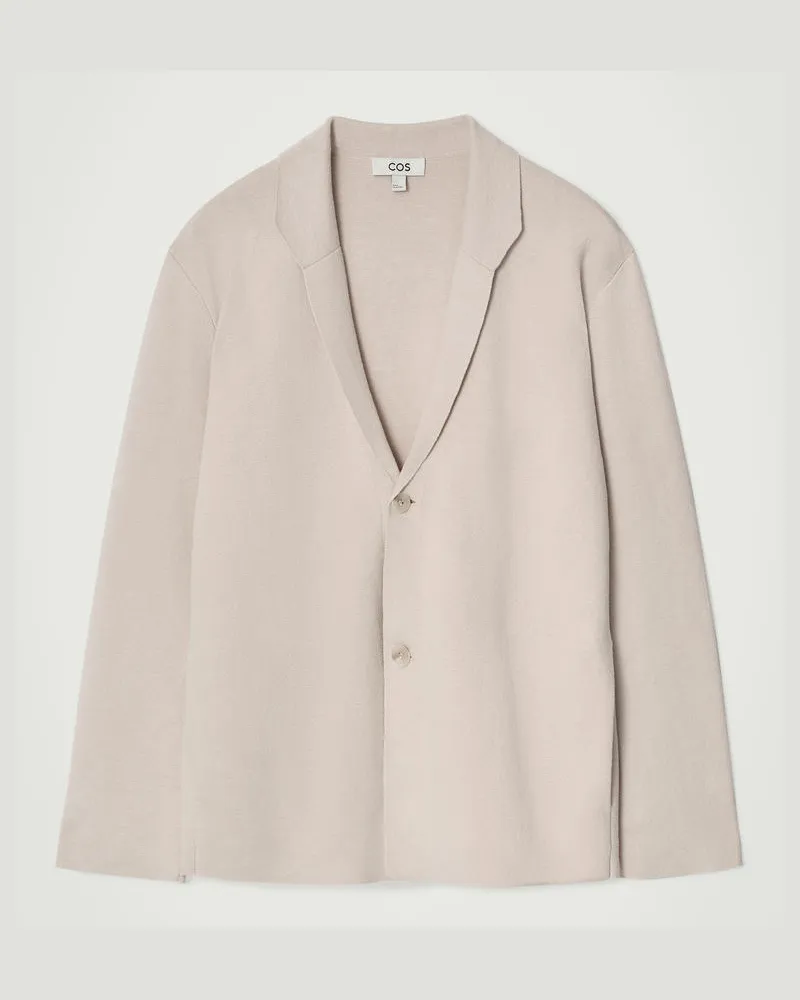 COS Einreihiger Gestrickter Blazer Aus Leinen Grün