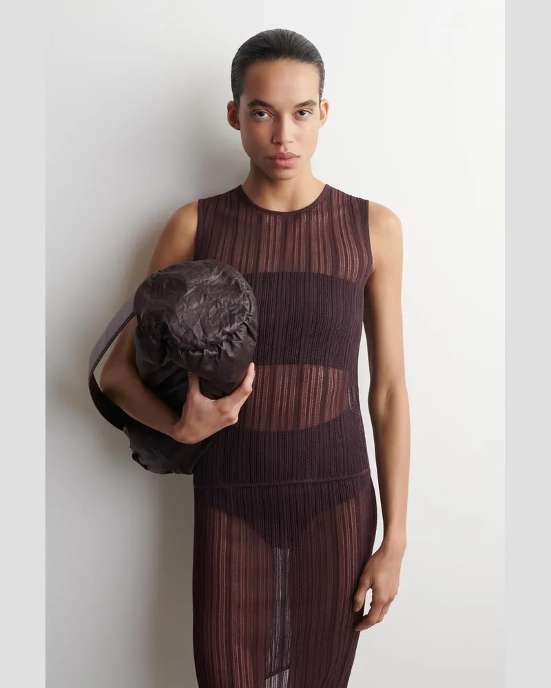 COS Transparentes Tanktop Aus Spitze Braun