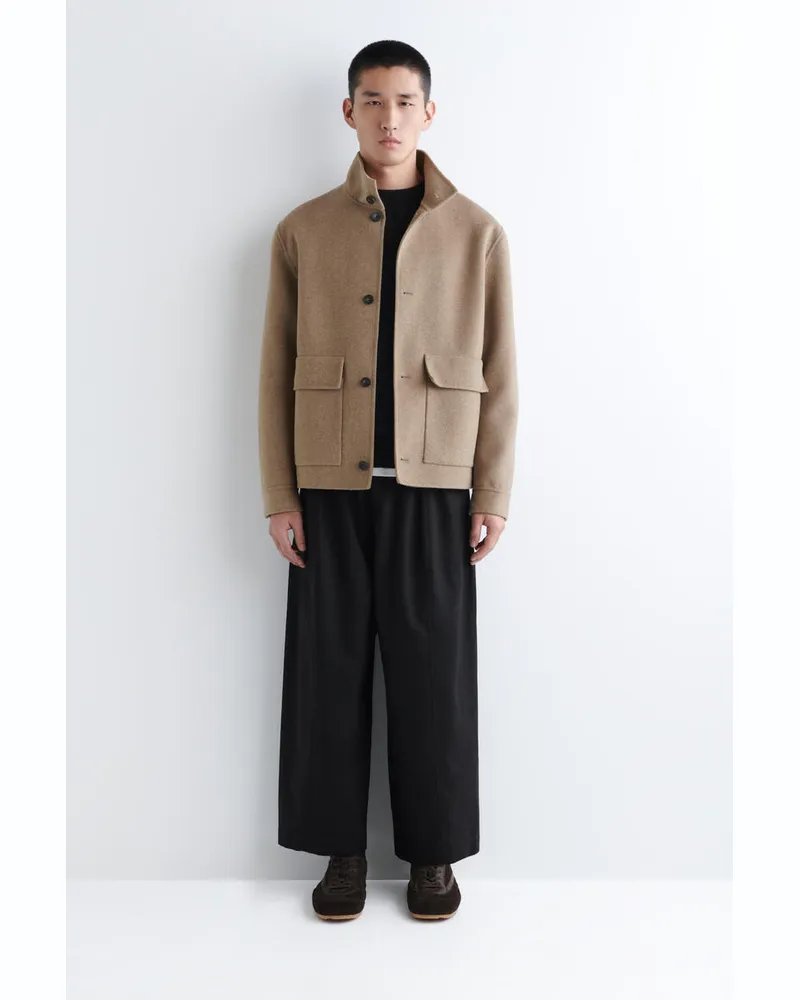 COS Verkürzte Hose Aus Baumwolle Mit Barrel-Bein Schwarz