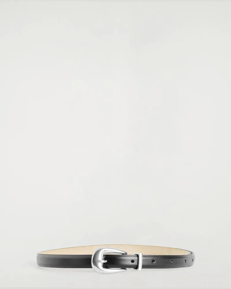 COS Sculpted-Buckle Leather Belt Schwarz
