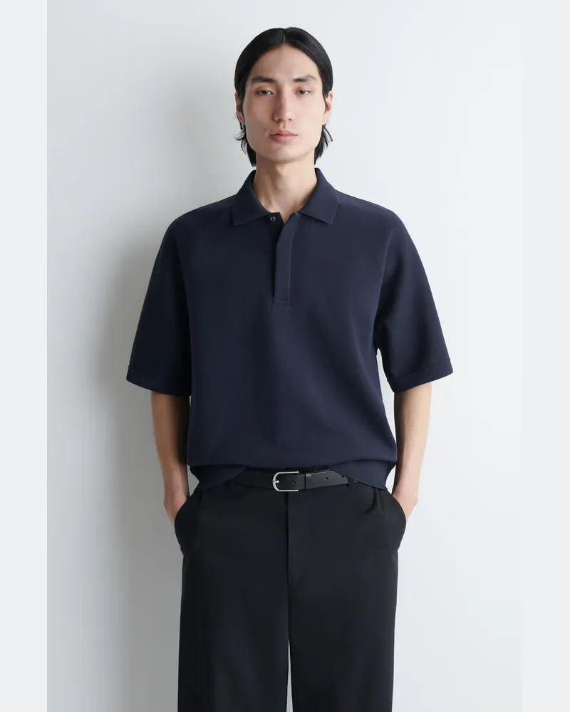 COS Poloshirt Aus Scuba-Jersey Blau