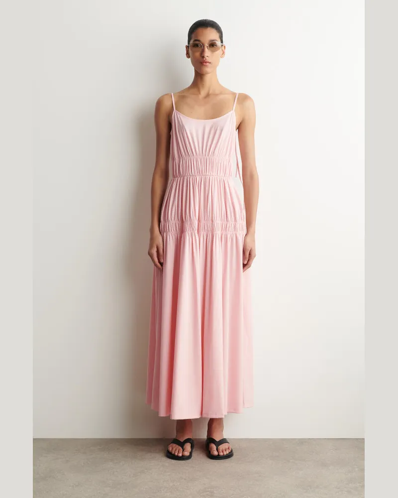 COS Midikleid Aus Jersey Mit Raffungen Rosa