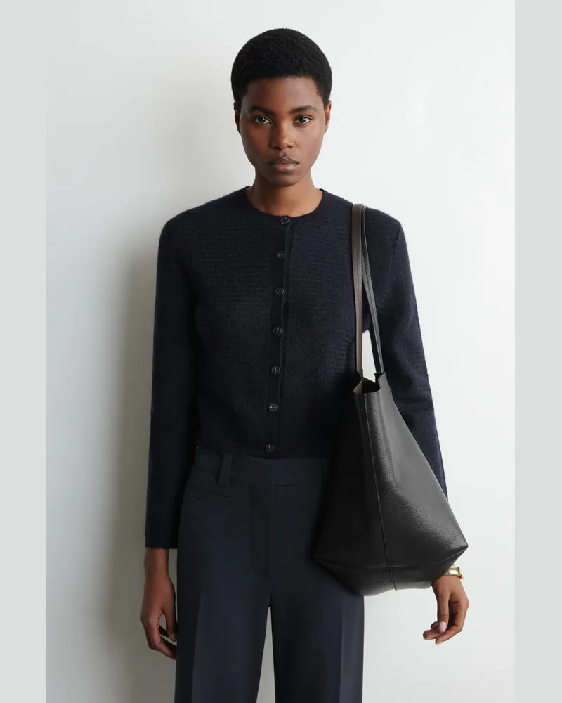 COS Strickjacke Aus Mohair-Mix Mit Zickzack-Muster Blau