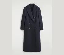 Eleganter Doppelreihiger Langer Wollmantel