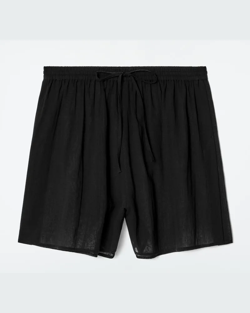 COS Shorts Aus Baumwolle In Knitteroptik Schwarz