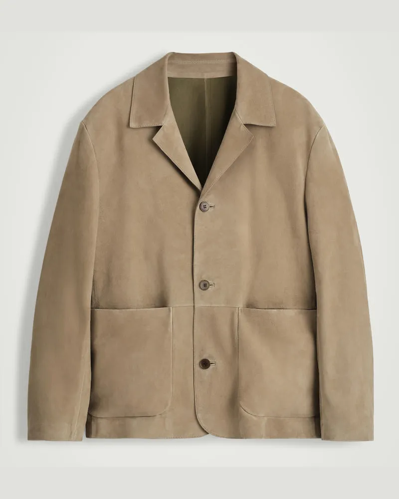 COS Lockere Jacke Aus Veloursleder Beige
