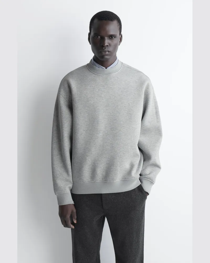 COS Lockeres Sweatshirt Aus Scuba Grau