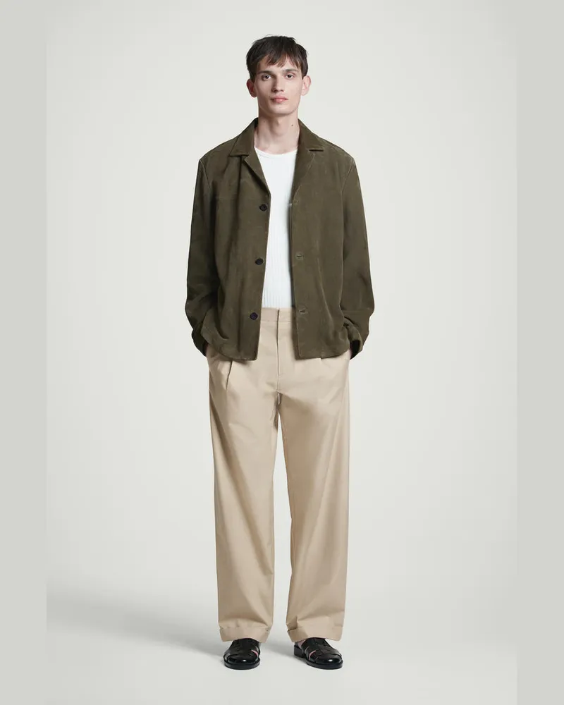 COS Schmal Zulaufende Hose Aus Baumwolle Mit Umschlag Beige