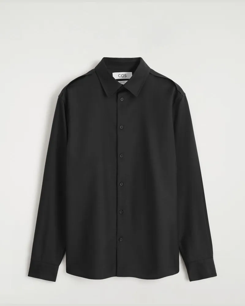 COS Hemd Aus Merinowolle Schwarz