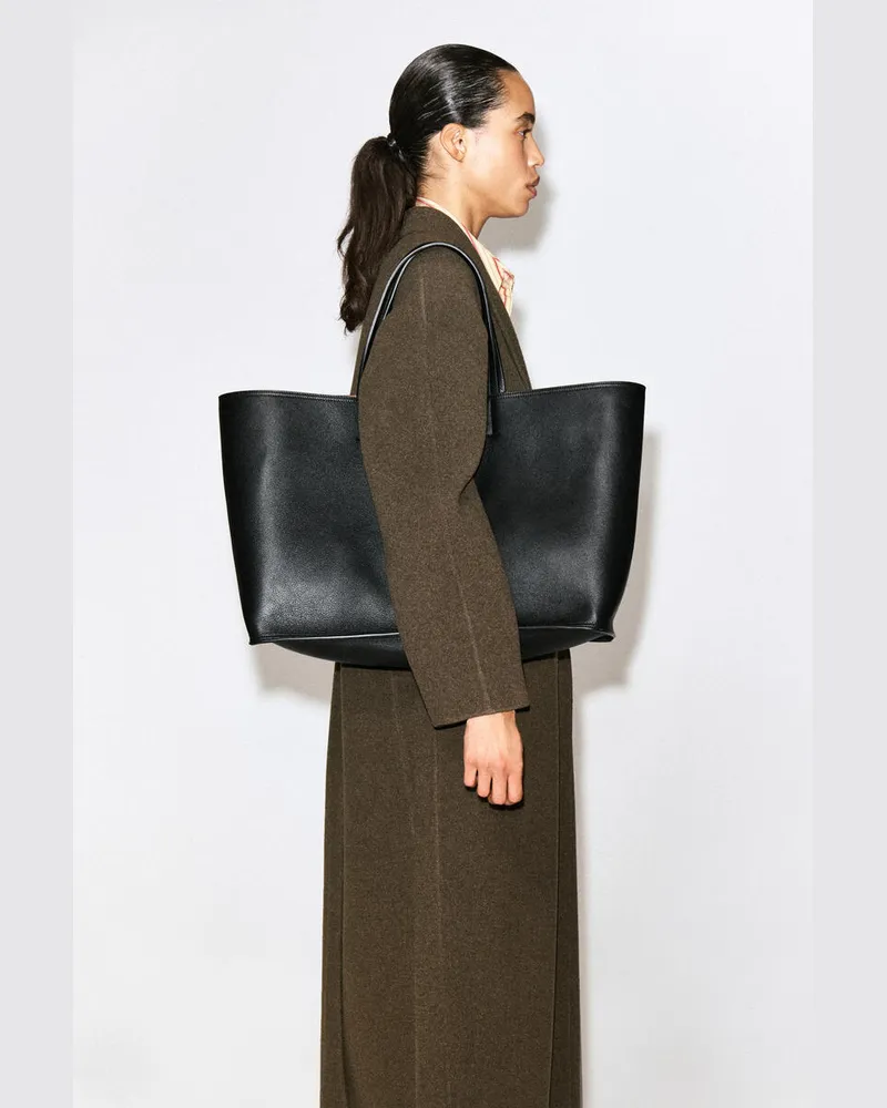 COS Journée Tote Bag - Leder Schwarz